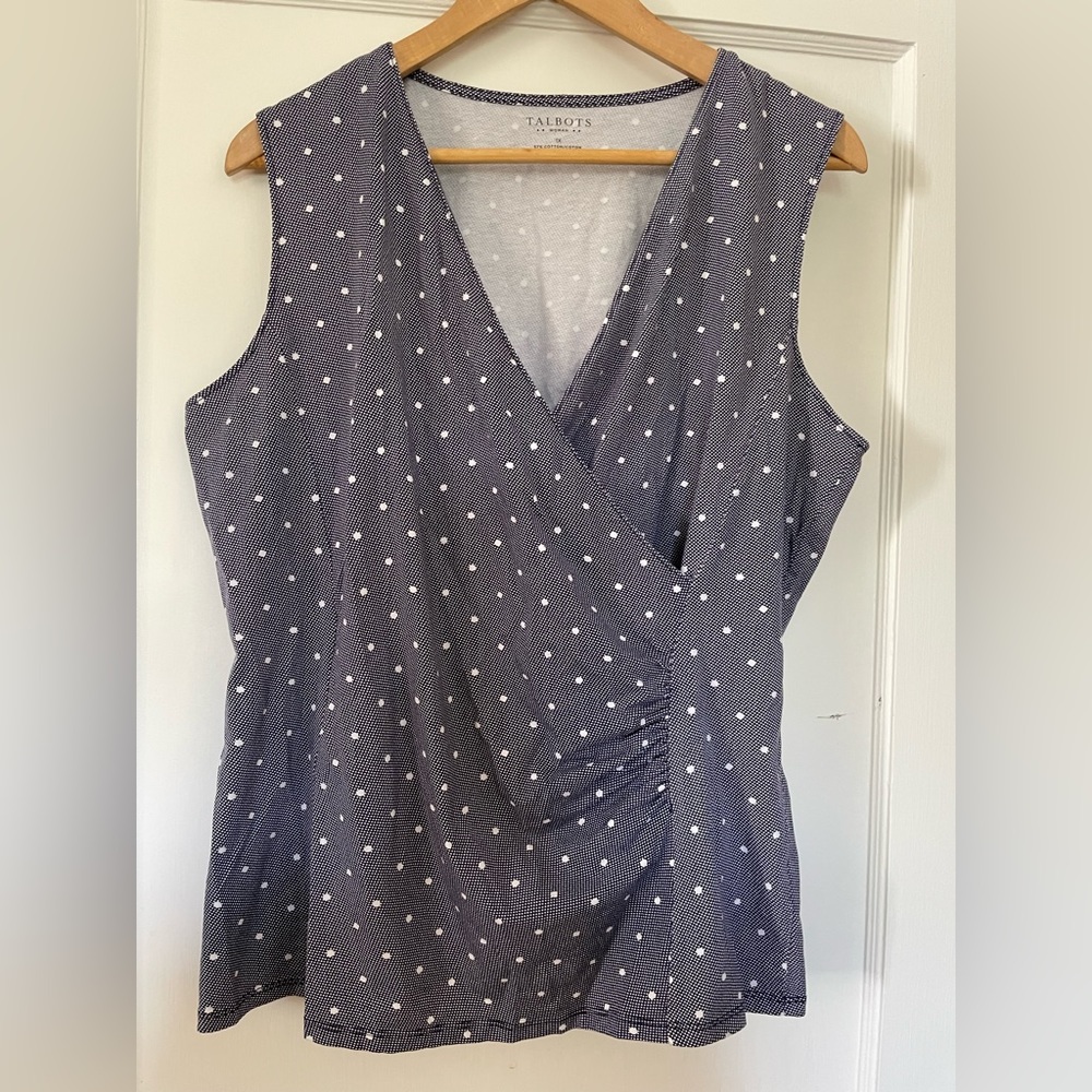 Classic sleeveless Talbots wrap top